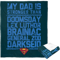 Superman Silk Touch Throw Blanket, 50 x 60, Dc Strongest Dad Blue(D0102H21gBY)