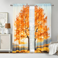 Photo Real Fall Tree Pole Top Curtain Pair each Panel 38 x 84 in Multi