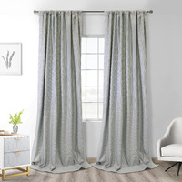 Brooklyn Blackout Dual Header Curtain Panel 52 x 95 in Grey