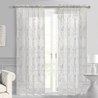 Limoges Sheer Rod Pocket Curtain Panel 55 x 63 in White