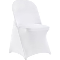 VEVOR White Stretch Spandex Chair Covers - 30 PCS, Folding Kitchen Chairs Cover, Universal Washable Slipcovers Protector, Removable Chair Seat Covers, for Wedding Party Dining Room Banquet Event