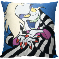 WB Beetlejuice Animated Scheming Beetle Printed Throw Pillow, 18"x18"
