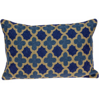 20 X 12 Blue Zippered 100% cotton Throw Pillow
