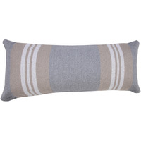 14 X 36 Beige and gray Striped cotton Zippered Pillow