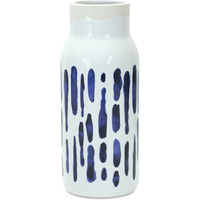 Set Of Two 10 ceramic Blue and White Round Table vase