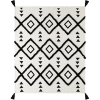 Black and White Woven cotton geometric Throw Blanket