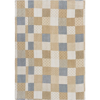 Beige Knitted cotton Patchwork Throw Blanket