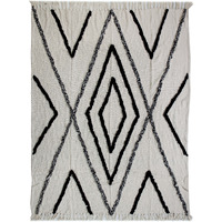 cream Woven cotton geometric Throw Blanket