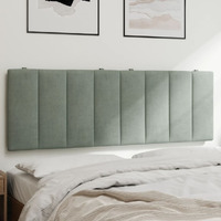 vidaXL Headboard Cushion Light Gray 53.9 Velvet