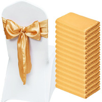 VEVOR Stretch Spandex Chair Sashes Bows, Chair Slipcover and Stretch Chair Sash, Elastic Chair Bands, Fitting Wedding, Holiday, Banquet, Party, Celebration Chair Decoration (50 PCS Gold)