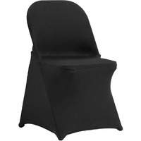 VEVOR Stretch Spandex Folding Chair Covers, Universal Fitted Chair Cover, Removable Washable Protective Slipcovers, for Wedding, Holiday, Banquet, Party, Celebration, Dining (30PCS Black)
