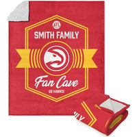 NBA Atlanta Hawks Dominion Personalized Silk Touch Sherpa Throw Blanket 50X60 Inches