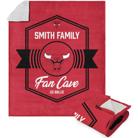 NBA Chicago Bulls Dominion Personalized Silk Touch Sherpa Throw Blanket 50X60 Inches