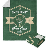 NBA Milwaukee Bucks Dominion Personalized Silk Touch Sherpa Throw Blanket 50X60 Inches