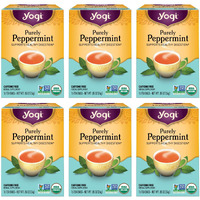 Yogi Organic Herbal Tea caffeine Free Purely Peppermint - 16 Tea Bags - case Of 6(D0102H5WF0T)