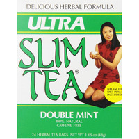 Ultra Slim Tea, Double Mint, Tea Bags, 24 Count Box