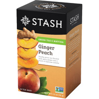 Stash Tea ginger Peach green W Matcha - 18 Tea Bags - case Of 6(D0102H5K2I6)