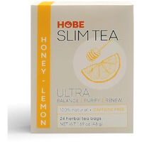 Ultra Slim Tea, Honey Lemon, Caffeine Free, Tea Bags, 24-Count Box, 1.69 Ounce, (Pack of 4)