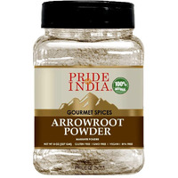 Pride of India ?Natural Arrowroot Ground Powder ?Gourmet Baking & Thickening Agent ?Gluten & GMO Free ?Good for Sauces, Fritters & Fries ?Easy to Use(D0102HXSCJP.)