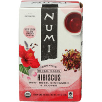 Numi Organic Tea Hibiscus, 16 Count Box of Tea Bags, Holistic Herbal Teasan (Packaging May Vary)