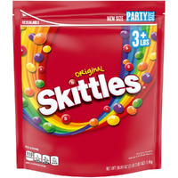 Skittles Original Party Size Bag - Orange, Lemon, Green Apple, Grape, Strawberry - Resealable Container - 3 lb - 1 Each