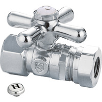 Kingston Brass CC44151X Quarter Turn Valves (1/2-Inch FIP X 1/2-Inch and 7/16-Inch O.D. Slip Joint), Polished Chrome