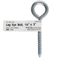 LAG EYE BOLT 1/4""X3"" (Pack of 10)
