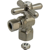 Kingston Brass CC43108X Quarter Turn Valves (1/2-Inch FIP X 3/8-Inch O.D. Compression), Brushed Nickel