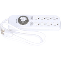 TIMR PWRSTRP WHT 8 OUTLT (Pack of 1)
