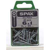 SCRW SPAX FH 6X1 ZN BX40 (Pack of 1)