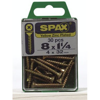 SCRW SPAX FH8X1.25YLBX30 (Pack of 1)