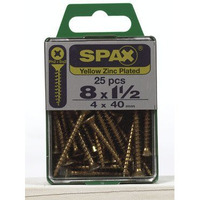 SCRW SPAX FH8X1.5YLWBX25 (Pack of 1)