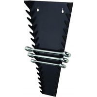 Wrench Holder, 1L x 7-1/8W x 11-5/8H, holds up to 15 wrenches of different sizes, made of high impact polysteryne, black, Madde in USA (mounting harware not included)
