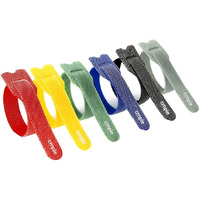 Cmple - Reusable Cable Ties, Nylon Adjustable Cord Organizer, Hook Loop Cable Management Mountable Head Cable Wire Ties, 60 PCS, 6 inch - Multicolor