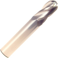 1/4" Carbide 4 Flute Single End Ball End Mill, Drill America, MMO1/4-4FSE-BN