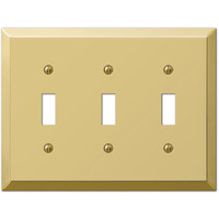 WALLPLATE 3TOG PB (Pack of 1)