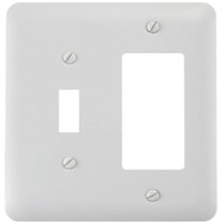 3009152 WALLPLT ST/WH 2GNG RK/TG Amerelle Devon White 2 gang Stamped Steel Rocker/Toggle Wall Plate (Pack of 1)
