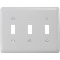 3009146 WALL PLT TOGGLE STL WHT Amerelle Devon White 3 gang Stamped Steel Toggle Wall Plate (Pack of 1)