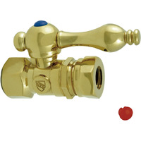 Kingston Brass CC44152 Quarter Turn Valves (1/2-Inch FIP X 1/2-Inch and 7/16-Inch O.D. Slip Joint), Polished Brass