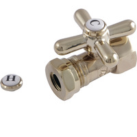 Kingston Brass CC44152X Quarter Turn Valves (1/2-Inch FIP X 1/2-Inch and 7/16-Inch O.D. Slip Joint), Polished Brass