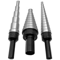 3 Piece Unibit HSS Step Drill Bit Set (Sizes #1 to #3), VACSET