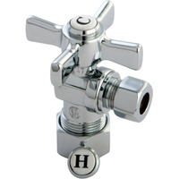 Kingston Brass CC53301ZX 5/8" OD Compression X 3/8" OD Compression Angle Valve, Polished Chrome