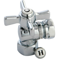 Kingston Brass CC44101ZX 1/2" FIP X 1/2" or 7/16" Slip Joint Angle Valve, Polished Chrome