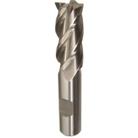 10.00mm HSS 4 Flute Single End End Mill, Qualtech, DWC10MM-4FSE
