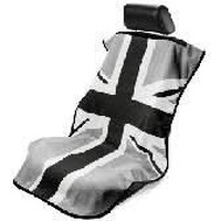 SEATARMOUR, Terry Velour Seat Protector BWG British Flag  black/gray
