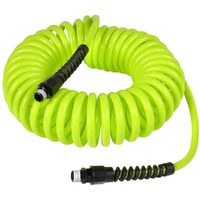 Flexzilla Polyurethane Recoil Hose 1/4in x 25ft w/ 1/4in MNPT Fittings