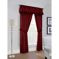 Prescott Rod Pocket Curtain Panel Window Dressing Set Measuring 80 x 63 in Burgundy