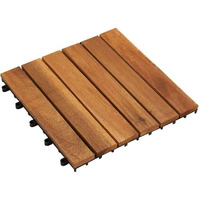 vidaxl 10 pcs Acacia Decking Tiles 11.8"x11.8" Vertical Pattern