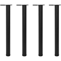 vidaXL 4 Height Adjustable Table Legs Black 28"