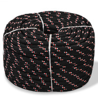 vidaXL Marine Rope Polypropylene 0.55" 1968.5" Black